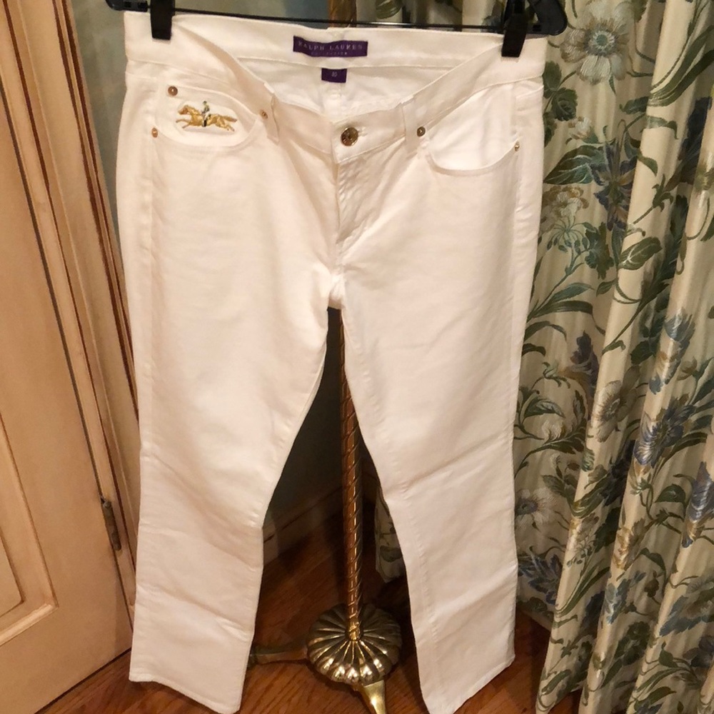 NEVER WORN RALPH LAUREN WHITE JEANS‼️